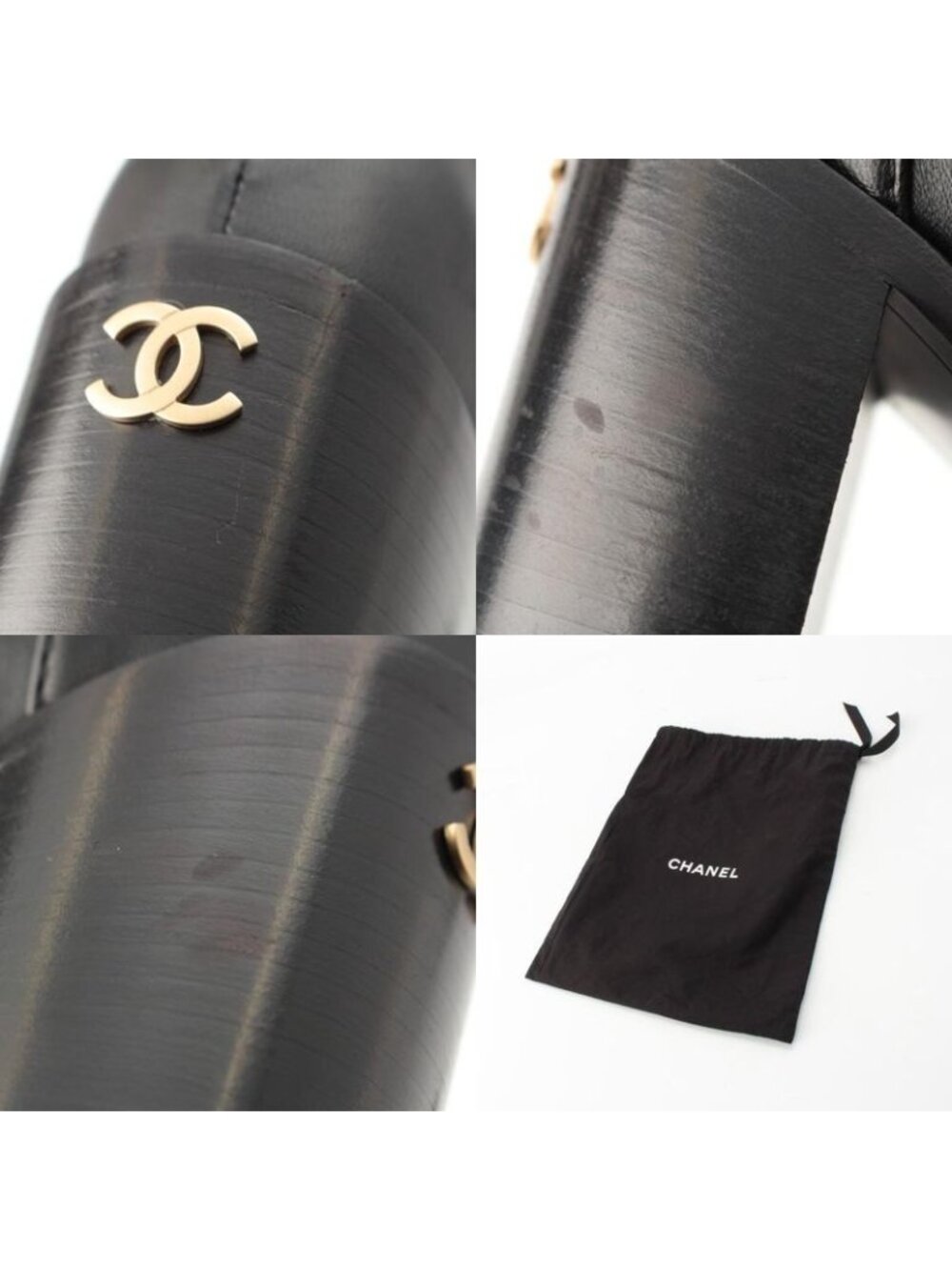 Chanel Leather CC Logo Belted Boots Black 35 2 1 - Picture 10 of 10